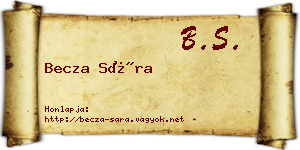Becza Sára névjegykártya